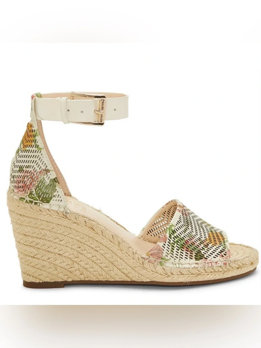 Vince Camuto Leerata Floral Espadrille Wedges 8.5 Garden Botanical Cottagecore